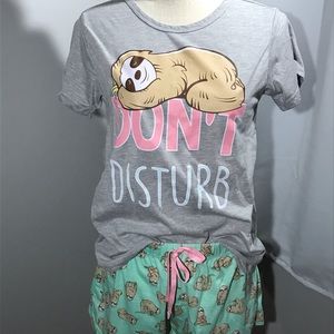 Bobbie Brooks Sleepwear Shorts Sloth Graphic